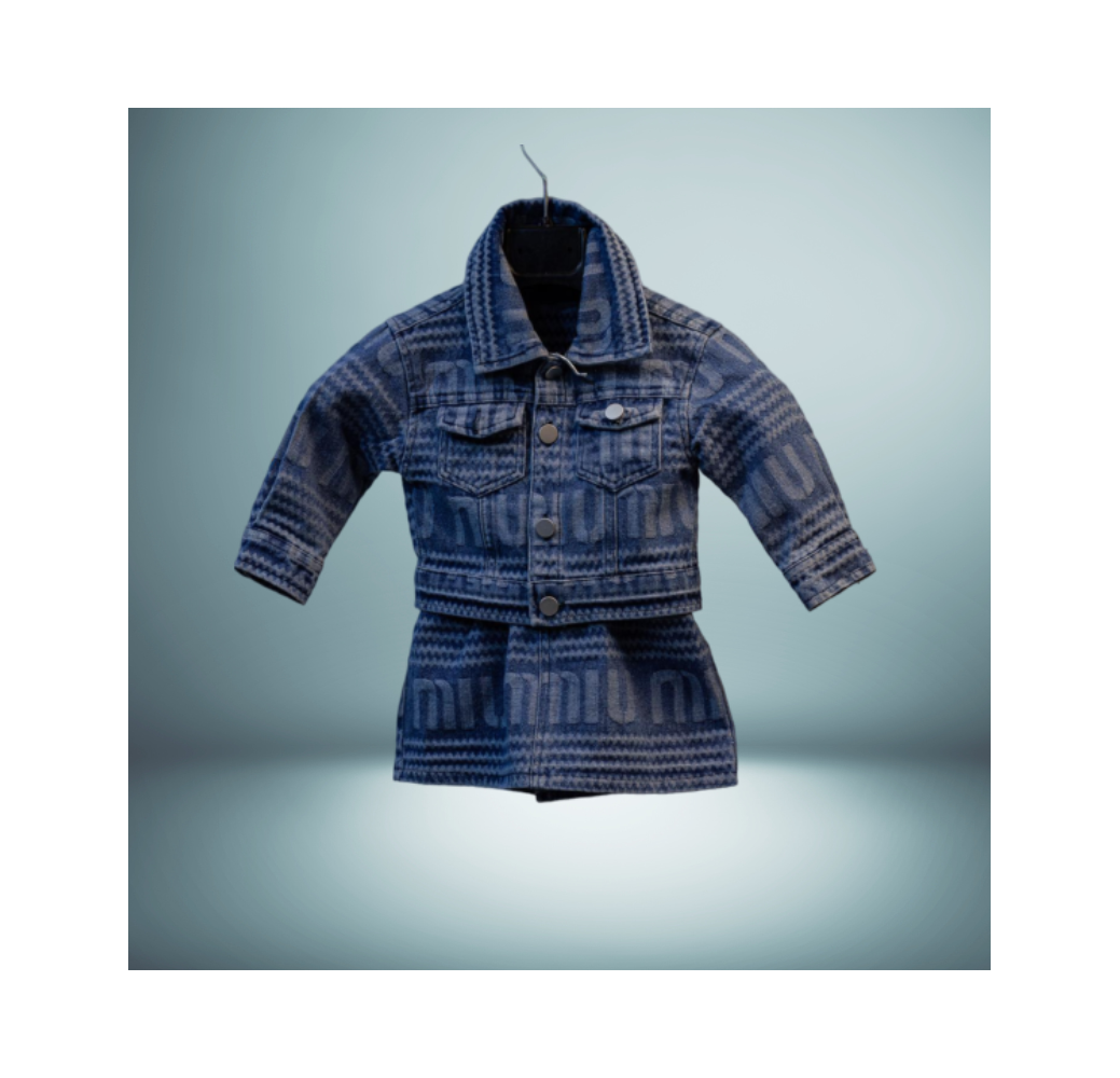 Ensemble veste et jupe en jean - MIU MIU