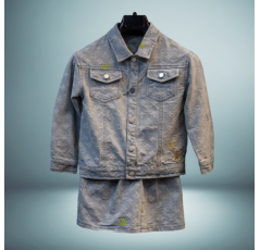 Ensemble veste et jupe en jean - LOUIS VUITTON