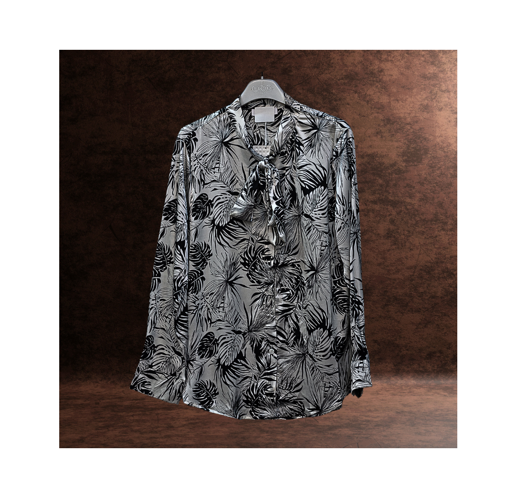 Chemisier manches longues fluide imprimé