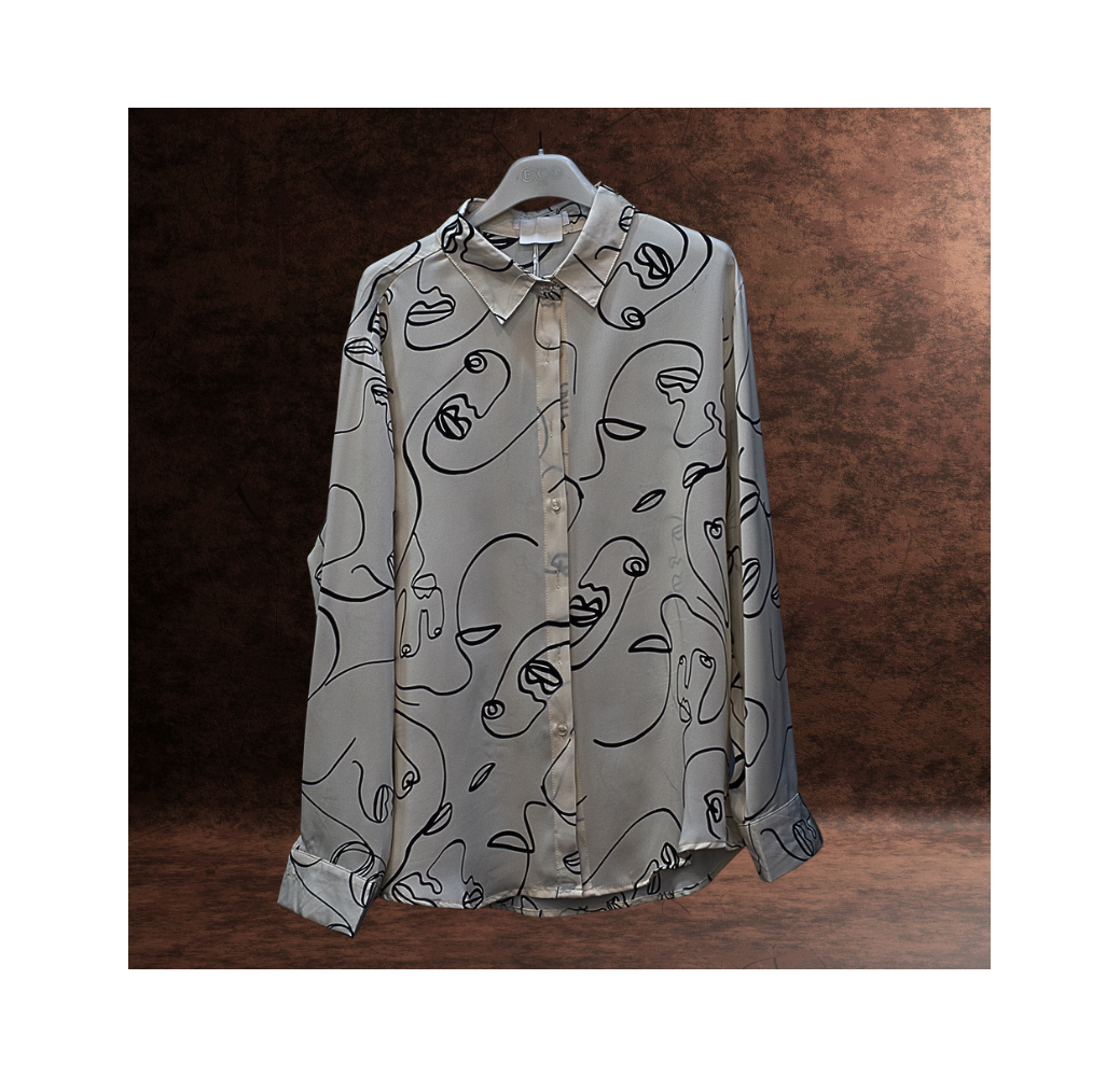 Chemisier manches longues fluide imprimé