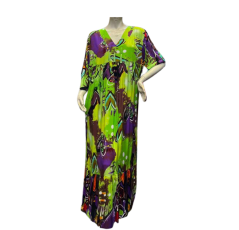 Robe colorée à motifs violet et Vert 