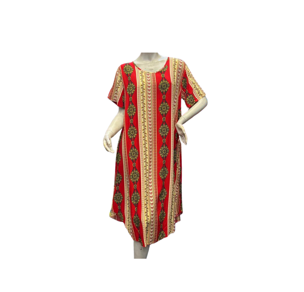 Robe Jebba colorée à motifs Orange et Beige 