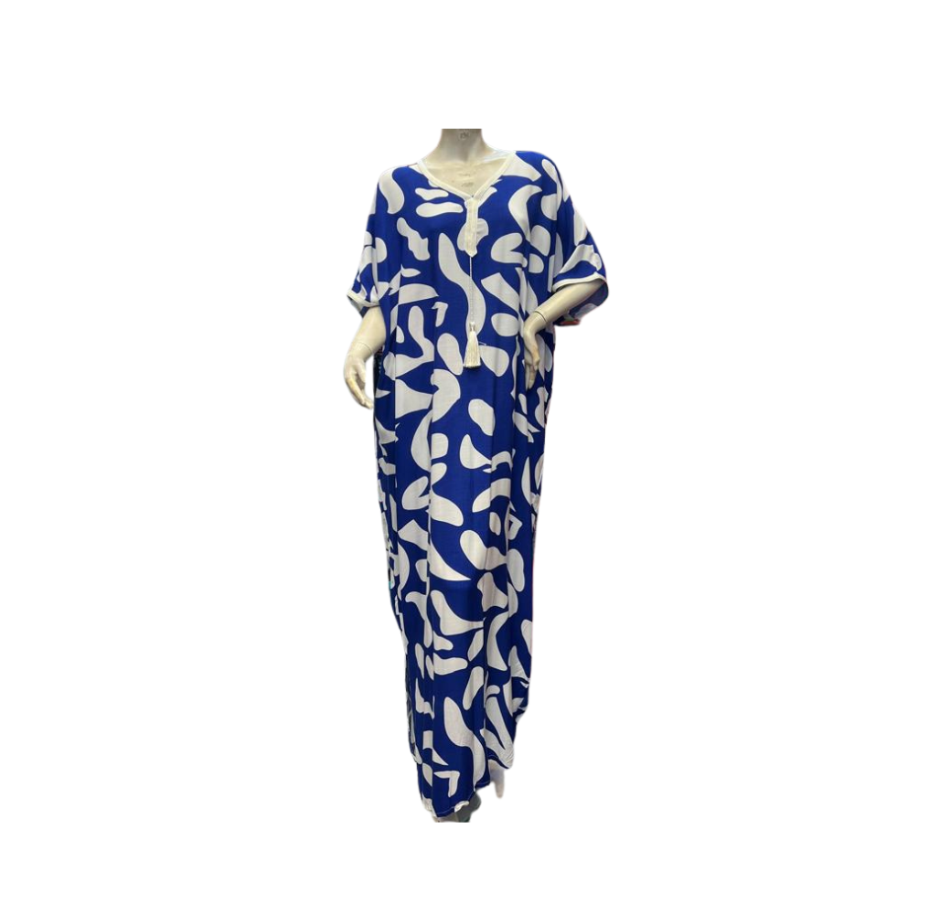 Robe Jebba á motifs bleu et blanc 