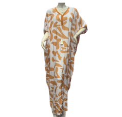 Robe Jebba á motifs orange et blanc