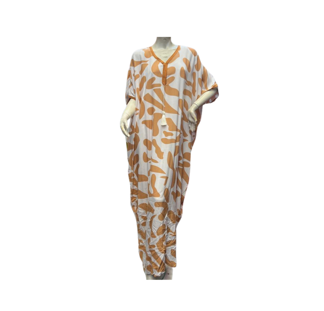 Robe Jebba á motifs orange et blanc