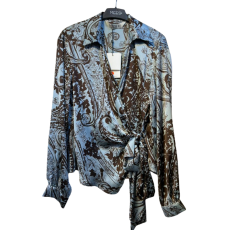 Chemise classique Fluide à motifs bleu 