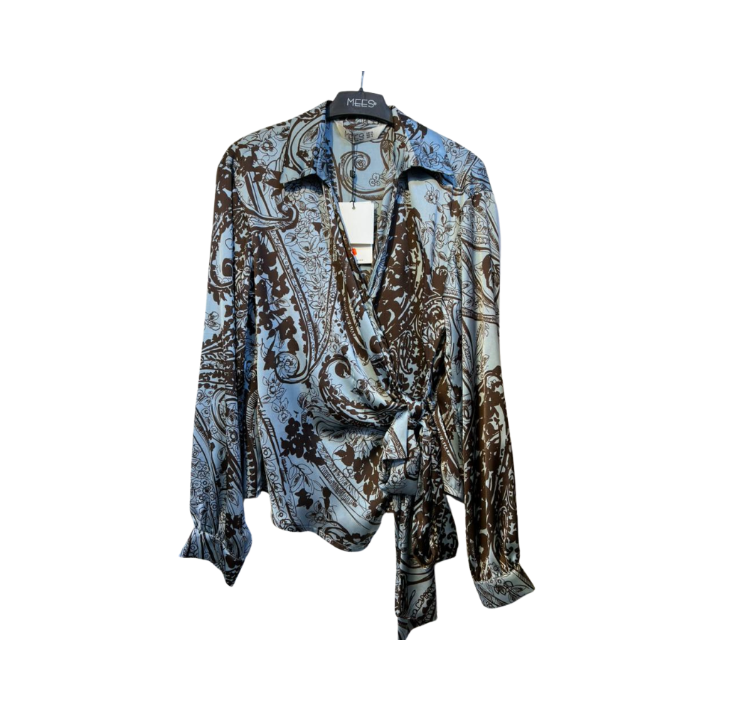 Chemise classique Fluide à motifs bleu 