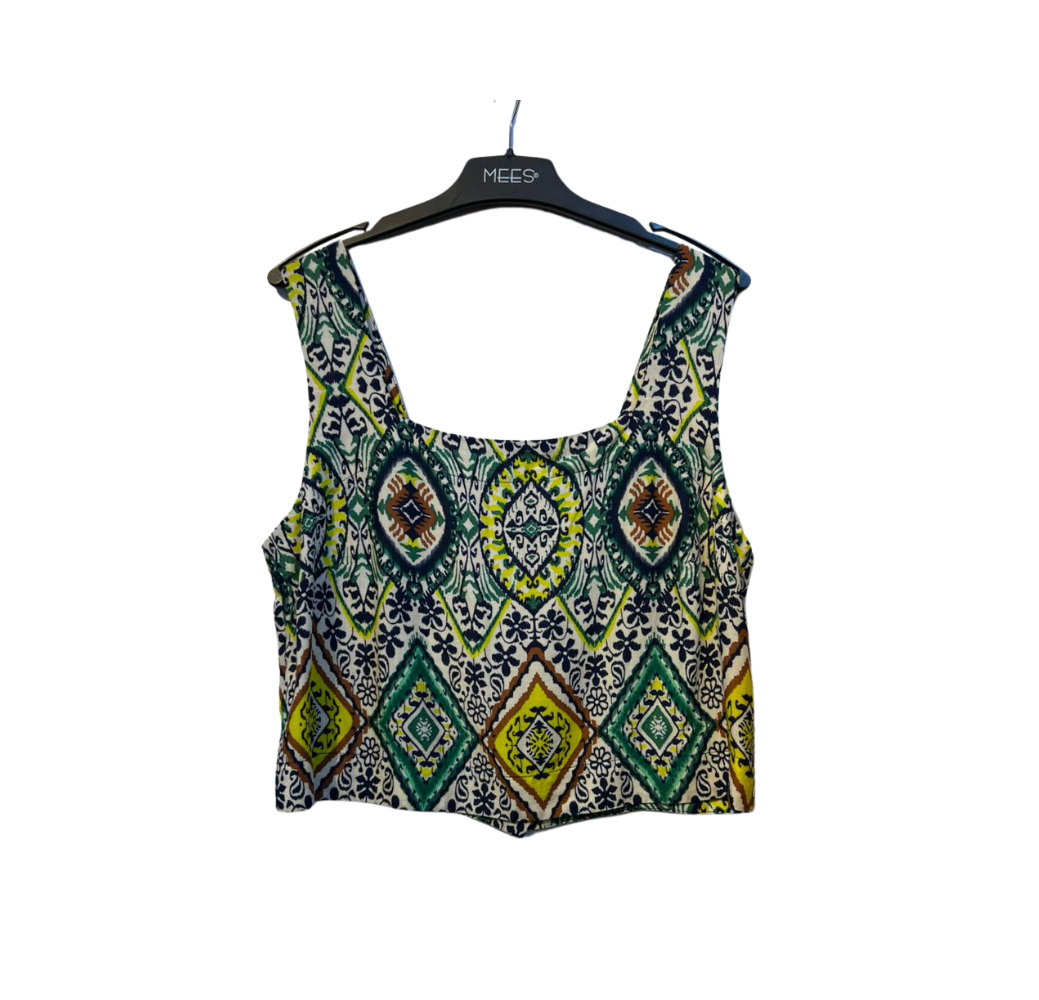 Ensemble à motifs - vert et jaune 