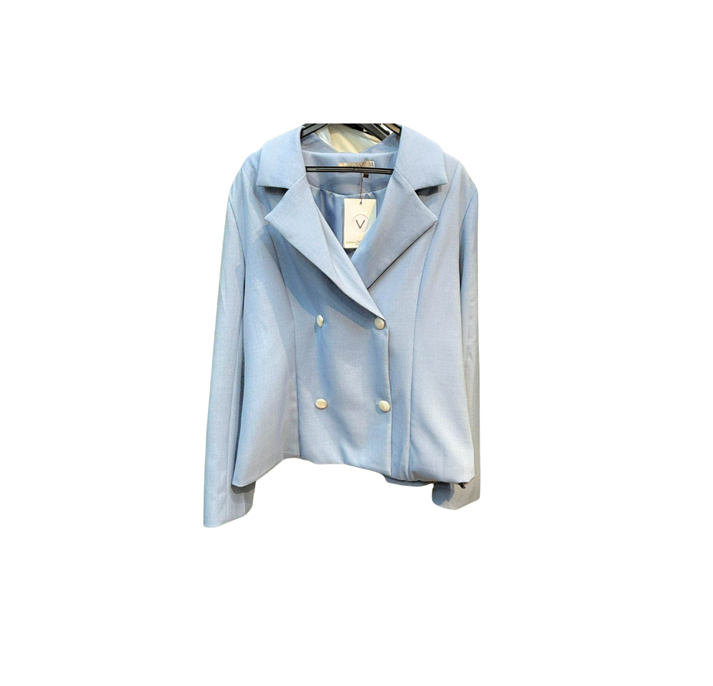 Tailleur jupe bleu ciel