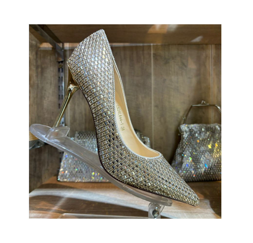 Escarpins à strass doré– Les Jolie Shoes