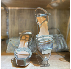 Sandales à talons plateforme strass 