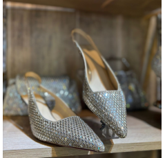 Escarpins à strass argenté