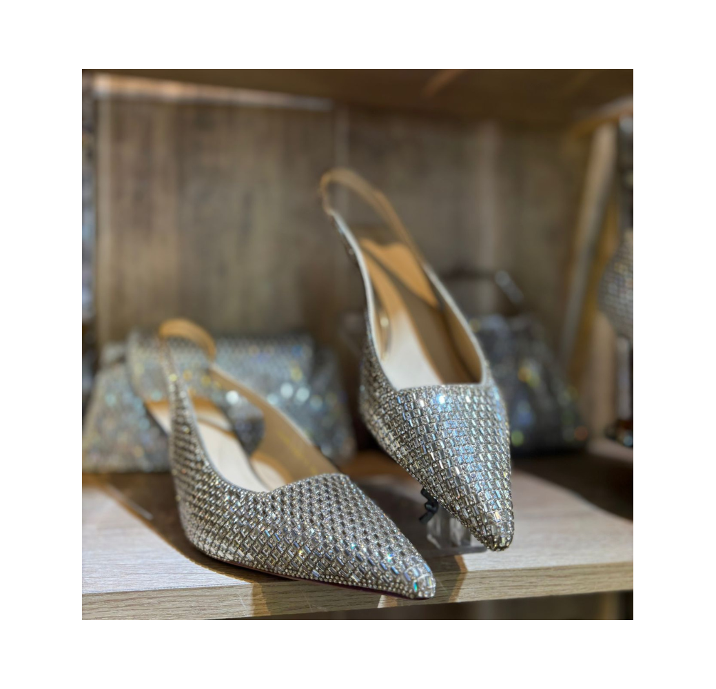 Escarpins à strass argenté