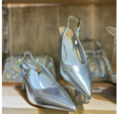  Escarpins brillant argenté