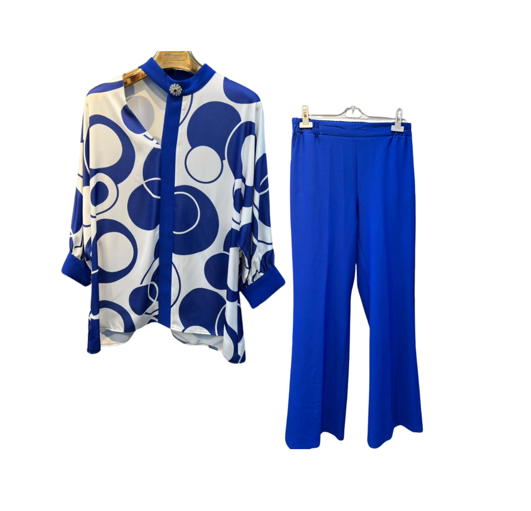 Ensemble femme à motifs bleu