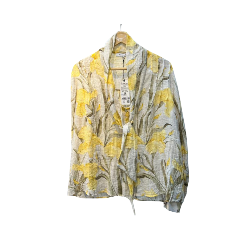 Chemise femme à motifs jaune 