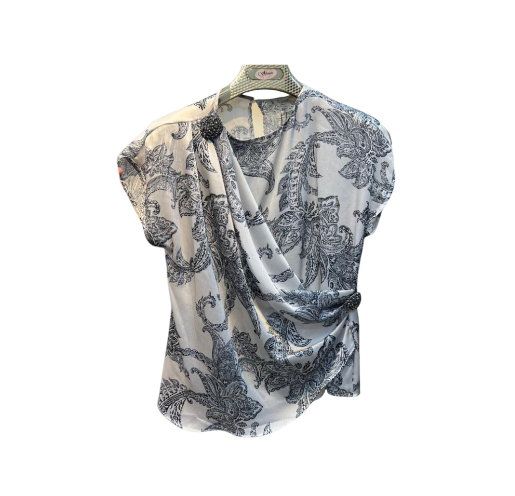 Haut femme blanc à motif élégant