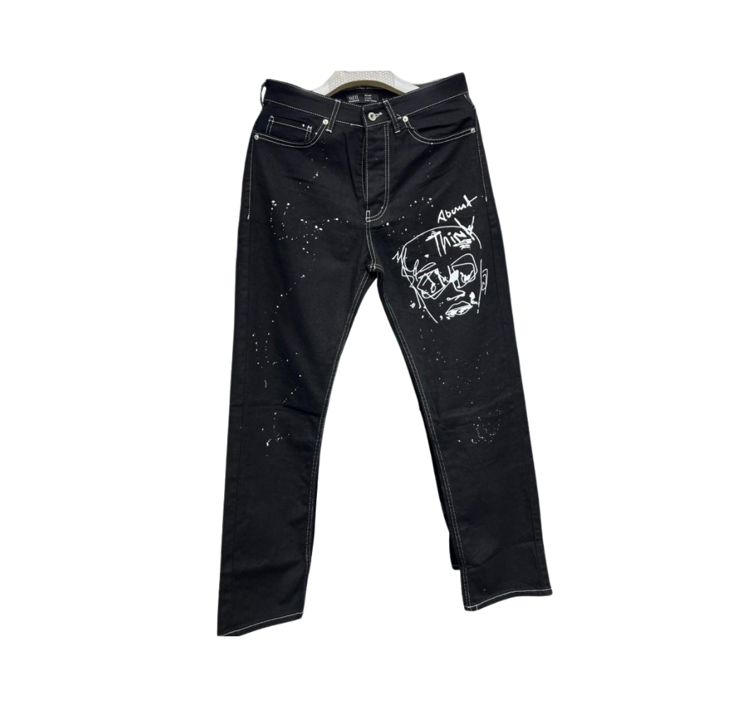 Jean homme noir á motif 