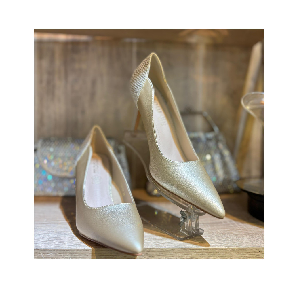 Escarpins doré peau de serpent