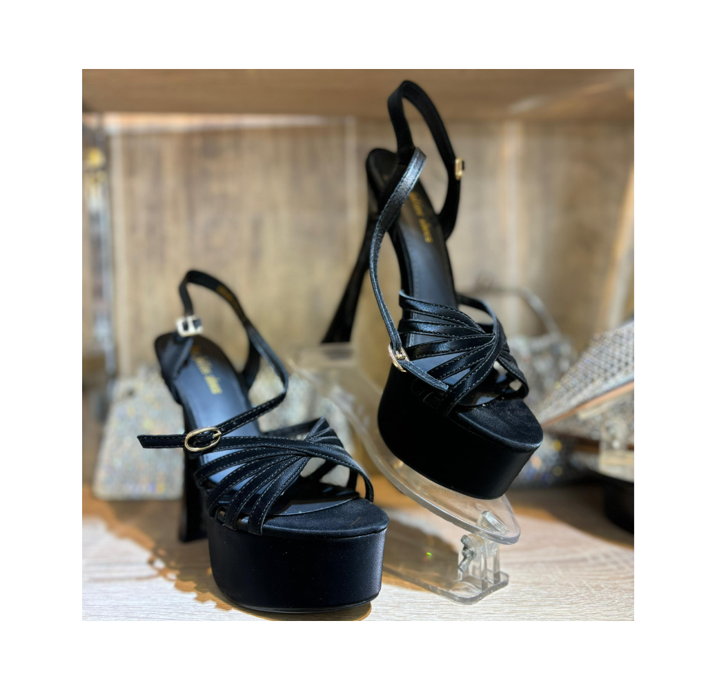 Sandales à talons plateforme noir