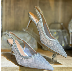 Escarpins à strass argenté