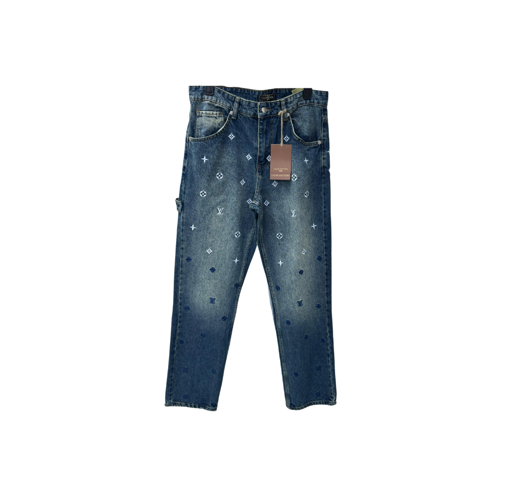Pantalon en jean LV bleu décoloré