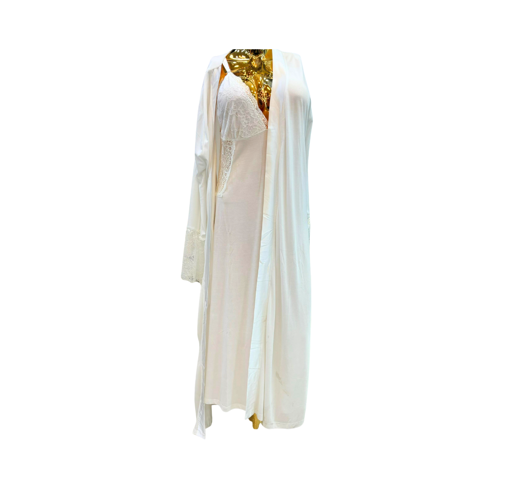 Nuisette d’allaitement robe et kimono blanc