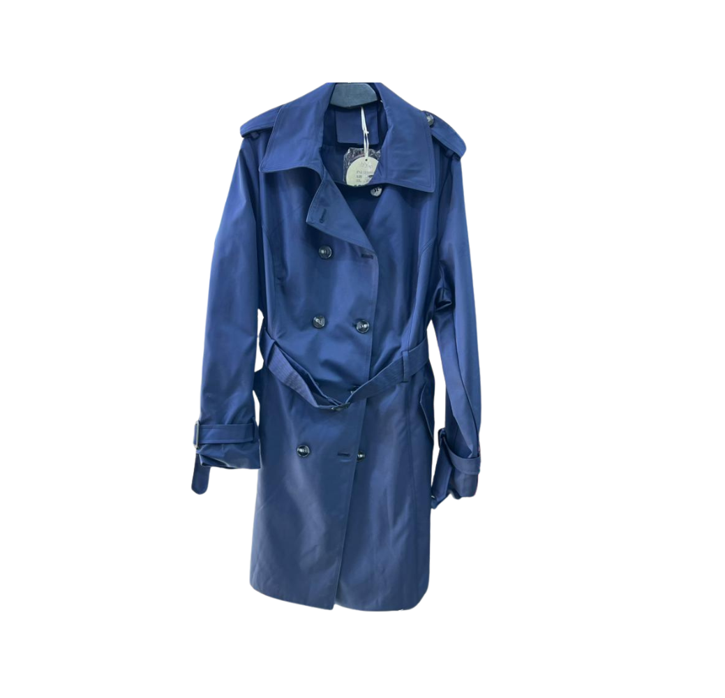 Trench coat bleu nuit ceinturé