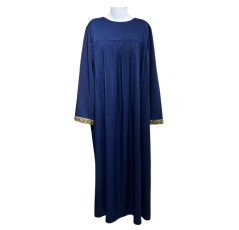 Hijab Long Femmes avec Motif sur les Manches Bleu Nuit – Bahdja Boutique