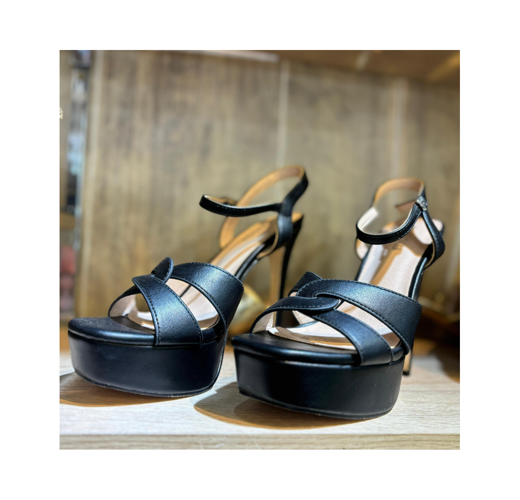 Sandales à plateforme noir – Les Jolies Shoes