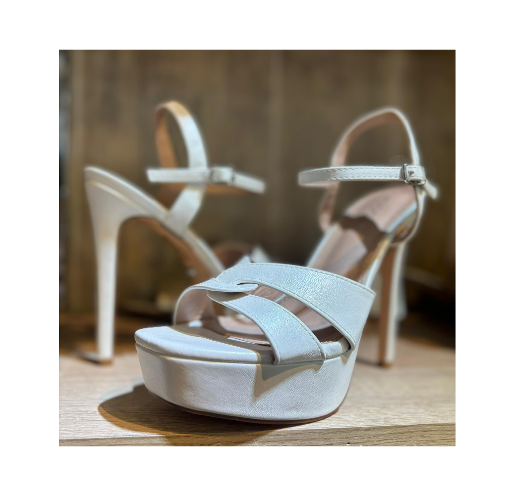 Sandales à plateforme blanche – Les Jolies Shoes