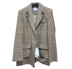 Blazer à carreaux beige