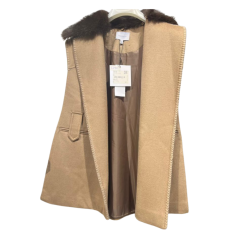 Gilet d’hiver avec fourrure beige