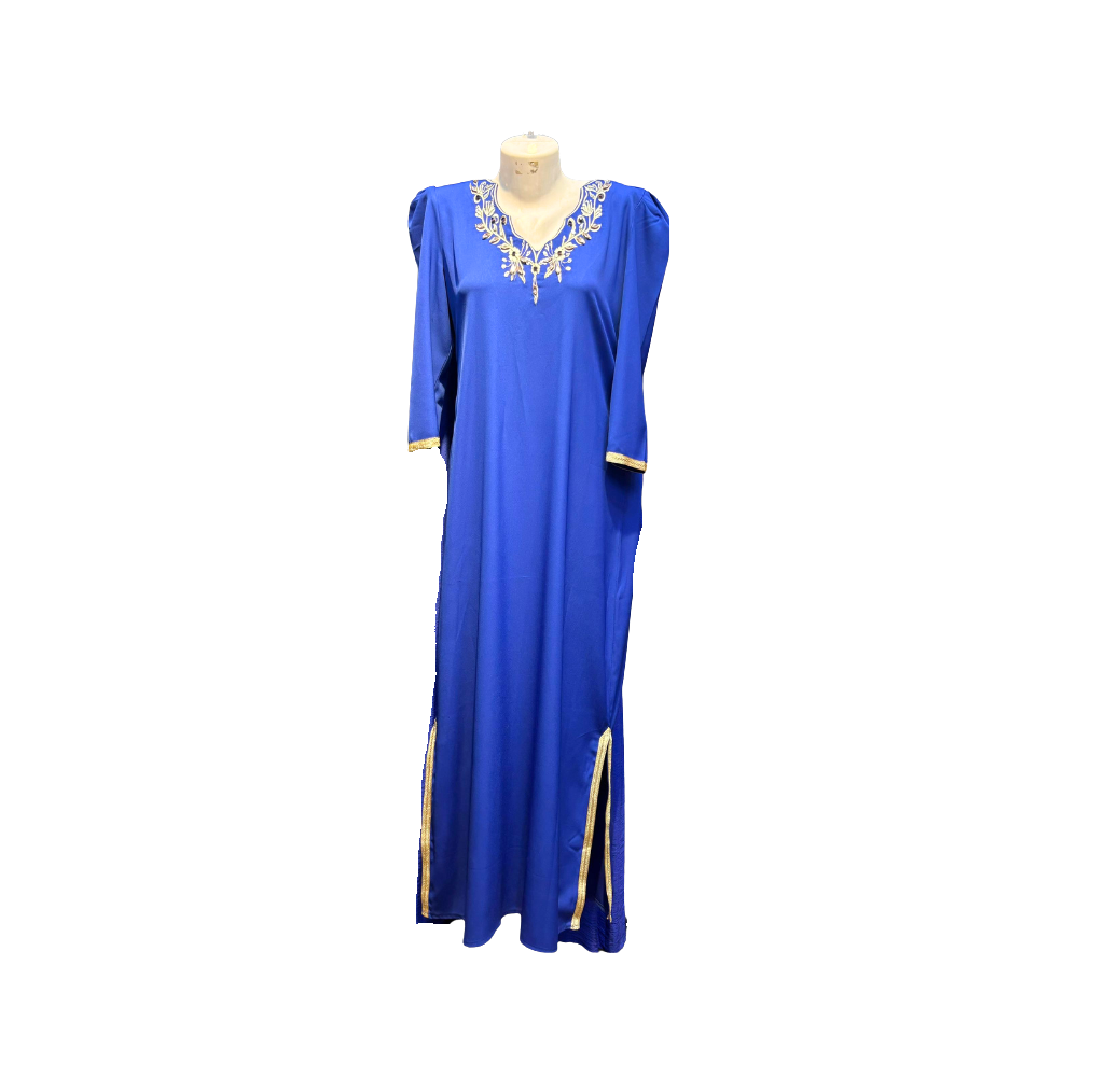 Robe d'intérieur bleu avec broderie – Boutique Aidoo