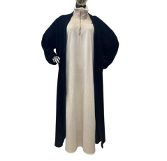 Robe longue drapée plissée beige – Boutique Bahdja