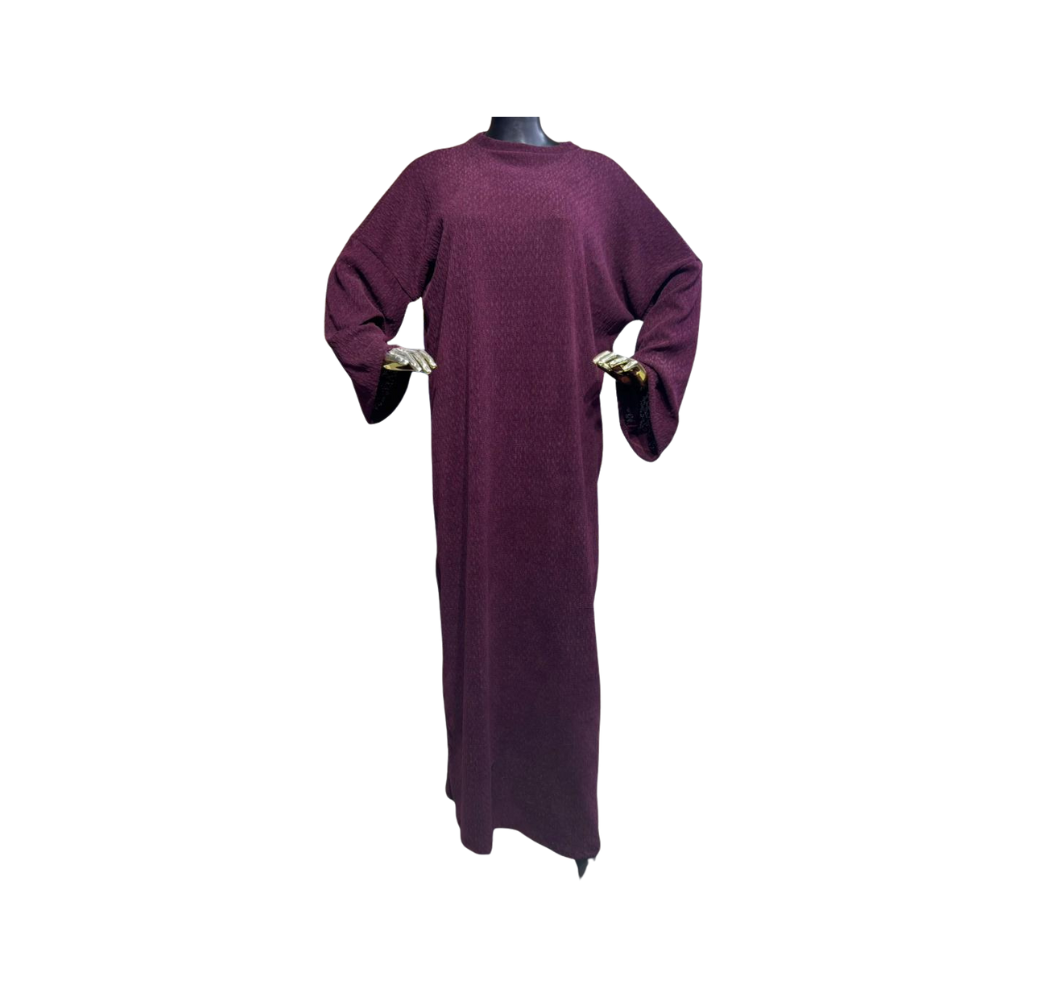 Robe longue tressée grenat femme – Boutique Bahdja