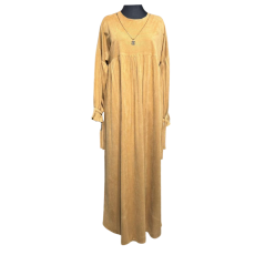 Robe longue drapée camel plissée élastiqué – Boutique Bahdja