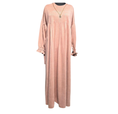 Robe longue drapée rose plissée élastique – Boutique Bahdja