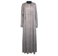 Robe longue imprimé violette à fermeture éclair – Boutique Bahdja