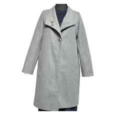 Veste Mi-Longue grise Feutré avec Poche – Boutique Bahdja