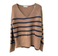 Haut marron à rayures